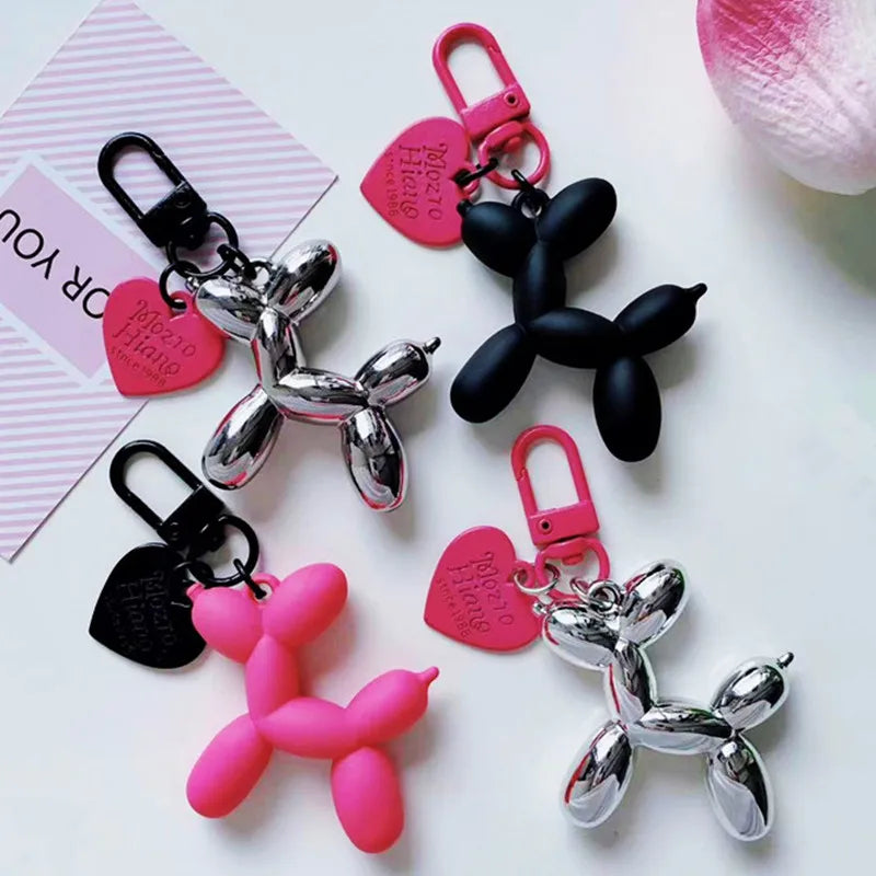 Fashion Punk Y2K Balloon Dog Keychains for Women Bag Pendant Jewelry Trinket Girl's Car Key Ring Key Chain Accessories