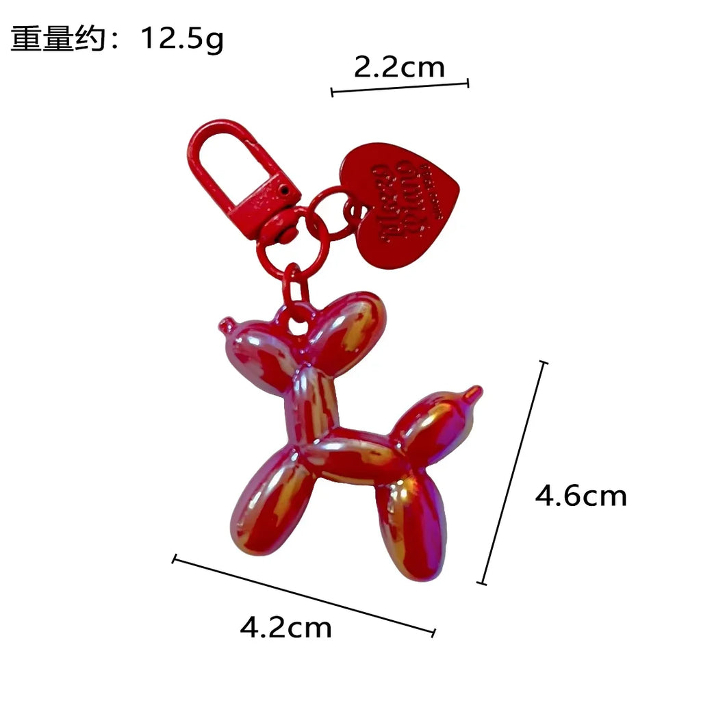 Fashion Punk Y2K Balloon Dog Keychains for Women Bag Pendant Jewelry Trinket Girl's Car Key Ring Key Chain Accessories