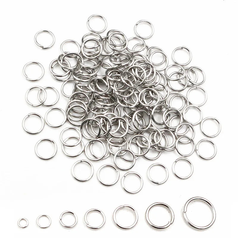 200Pcs 3-10mm Stainless Steel Split Ring Open Single Loops Jump Rings Connectors for DIY Jewelry Making Findings Accessories
