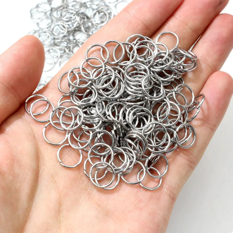 200Pcs 3-10mm Stainless Steel Split Ring Open Single Loops Jump Rings Connectors for DIY Jewelry Making Findings Accessories