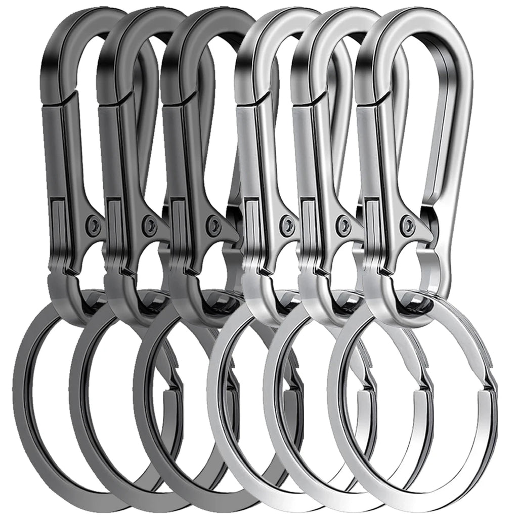6Pcs Carabiner Clip Keychain Metal Carabiner Shape Key Ring Keyring Key Holder Clips Hook Holder Organizer for Car Keys Finder