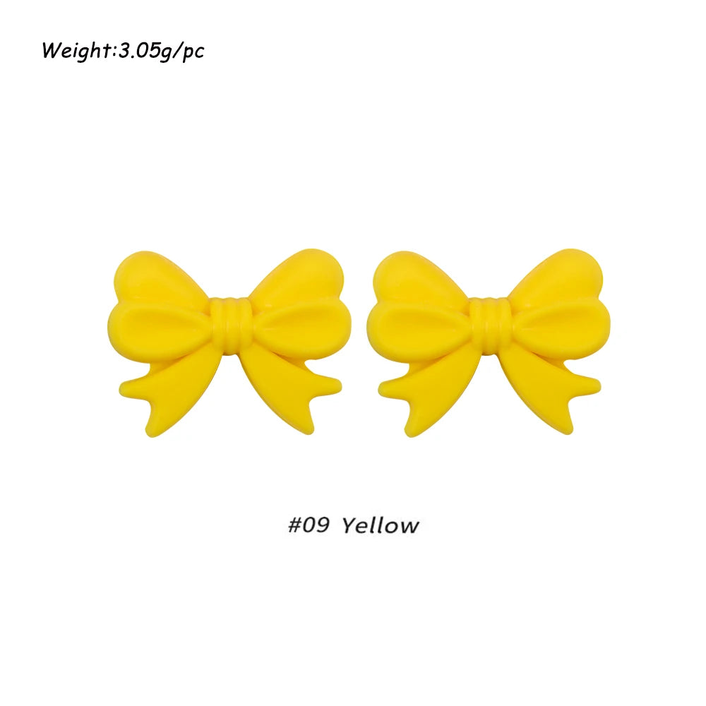 Kivoct 10pcs Crown Bowknot Silicon Beads Bow Tie Beads For Jewelry Making DIY DIY Necklace Necklace KeyChain Accessories