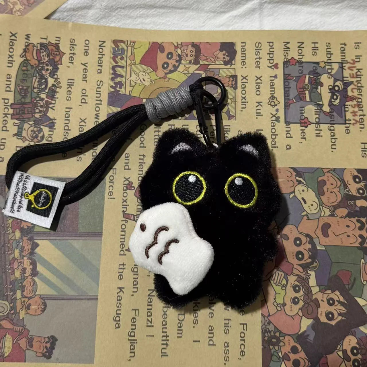 1Pcs Cool Plush Black Cat Doll Toy Keychain Bag Pendant Funny Animals Charms Car Keyring Accessories For Women Couples Gifts