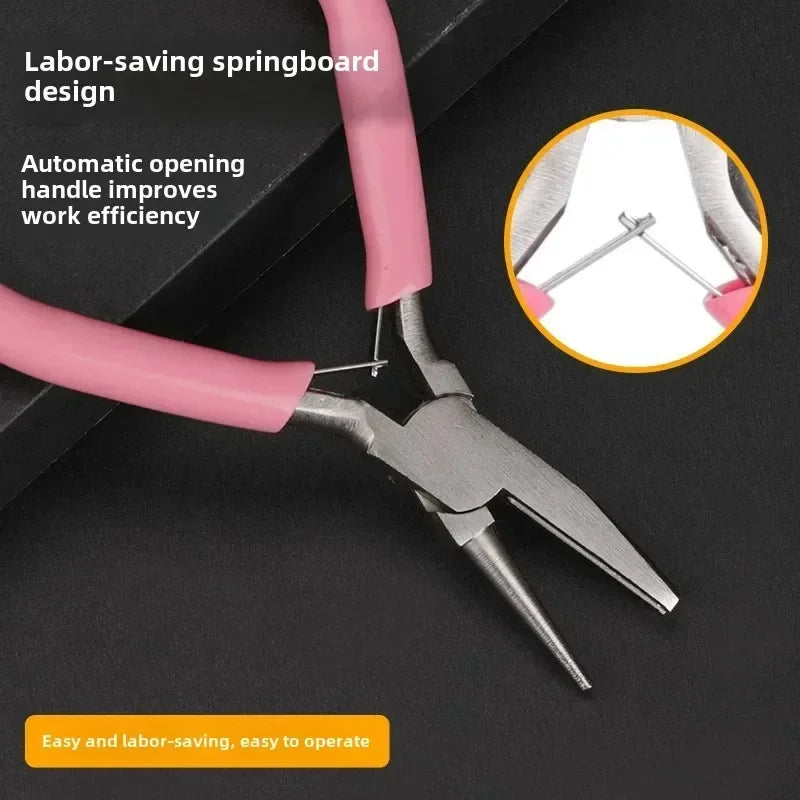 Needle pliers DIY hand accessories tools 5 inch mini pliers,wire winding pliers,jewelry pliers, half groove and half round mouth