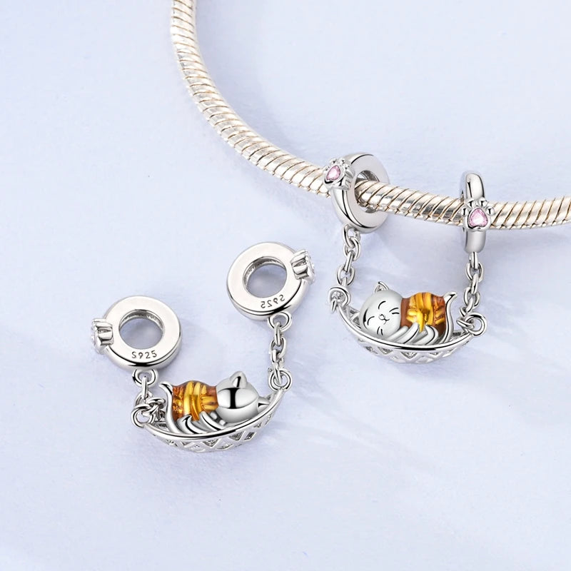 New 925 Sterling Silver Charm Beads Dog Cat Pets Pendant Fit Original Bracelet Necklace DIY Charm Jewelry Making