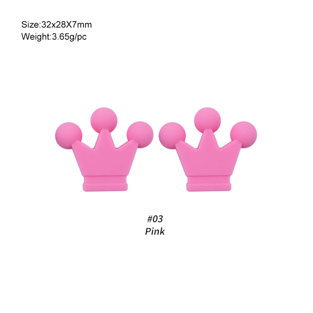 Kivoct 10pcs Crown Bowknot Silicon Beads Bow Tie Beads For Jewelry Making DIY DIY Necklace Necklace KeyChain Accessories