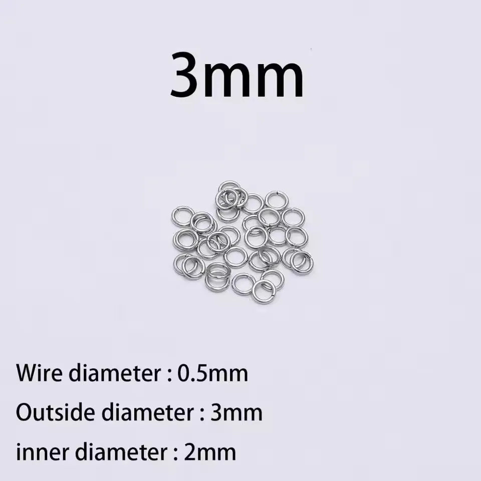200Pcs 3-10mm Stainless Steel Split Ring Open Single Loops Jump Rings Connectors for DIY Jewelry Making Findings Accessories