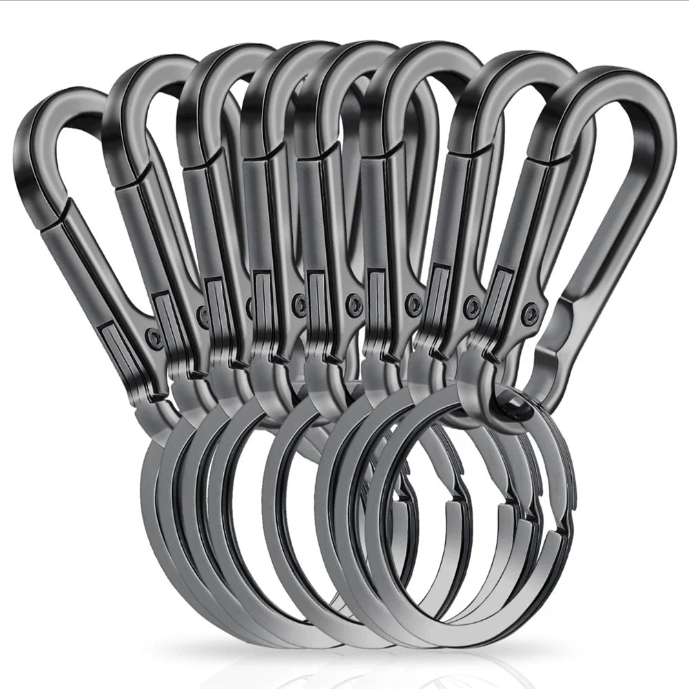 6Pcs Carabiner Clip Keychain Metal Carabiner Shape Key Ring Keyring Key Holder Clips Hook Holder Organizer for Car Keys Finder