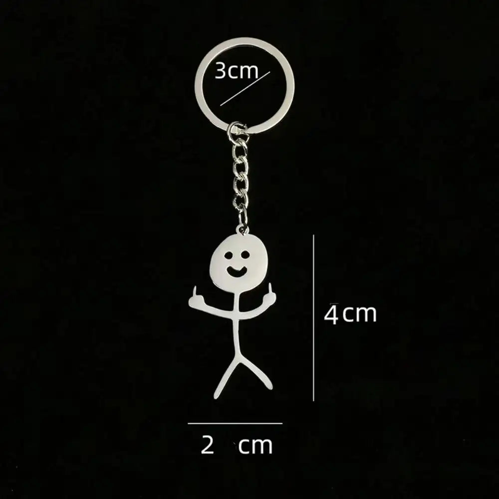 Funny Stainless Steel Funny Guy Key Chain Stickman Matching Heart Keychain Purse Bag Backpack Pendant Decoration