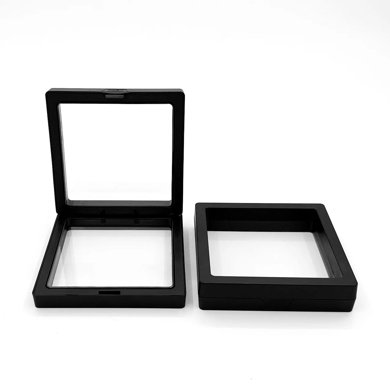 Transparent floating display box, plastic film jewelry packaging box, jewelry, necklace, ring, and collectible storage box