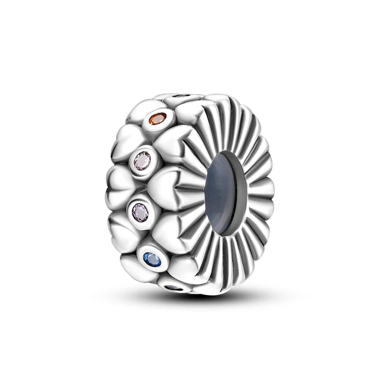 925 Sterling Silver Silicone Spacer Stopper Beads Charms Jewelry Fit Original 925 Bracelet For Women DIY Gift Party