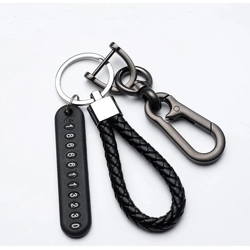 Mobile Phone Number Plate Woven Rope Car Key Anti-loss Phone DIY Pendant Men's and Women's 8-shaped Key Chain Key Chain