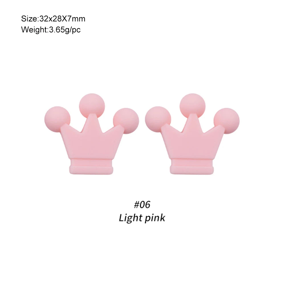 Kivoct 10pcs Crown Bowknot Silicon Beads Bow Tie Beads For Jewelry Making DIY DIY Necklace Necklace KeyChain Accessories