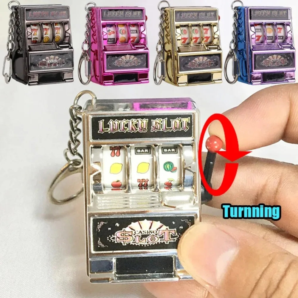 Simple Fashion Trend Keychain Toy Fruit Machine Slot Machine Keychain Personalized Creative Car Pendant Key Ring GiftAccessories