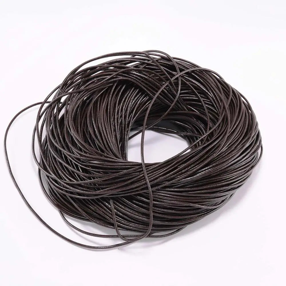 2/5 Meters/Lot 1-6mm Genuine Cow Leather Round Thong Cord DIY Bracelet Findings Rope String For Jewelry Making