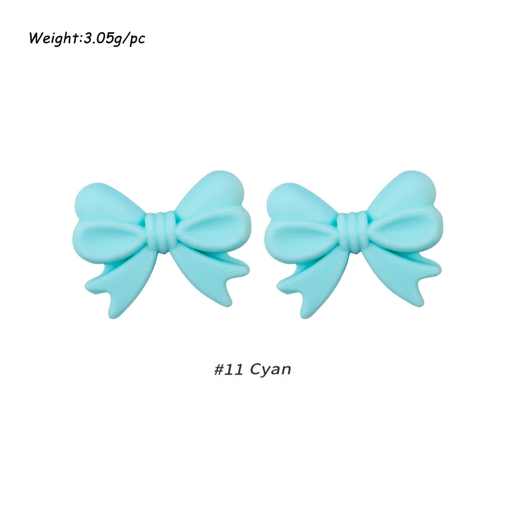 Kivoct 10pcs Crown Bowknot Silicon Beads Bow Tie Beads For Jewelry Making DIY DIY Necklace Necklace KeyChain Accessories