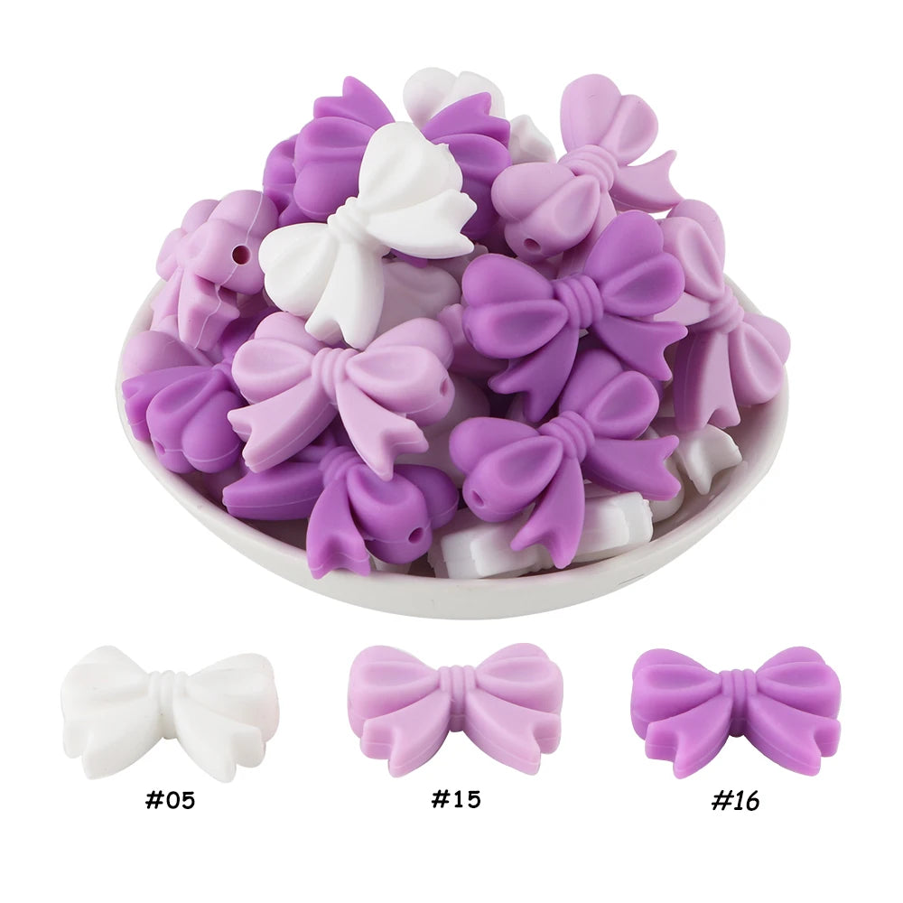 Kivoct 10pcs Crown Bowknot Silicon Beads Bow Tie Beads For Jewelry Making DIY DIY Necklace Necklace KeyChain Accessories