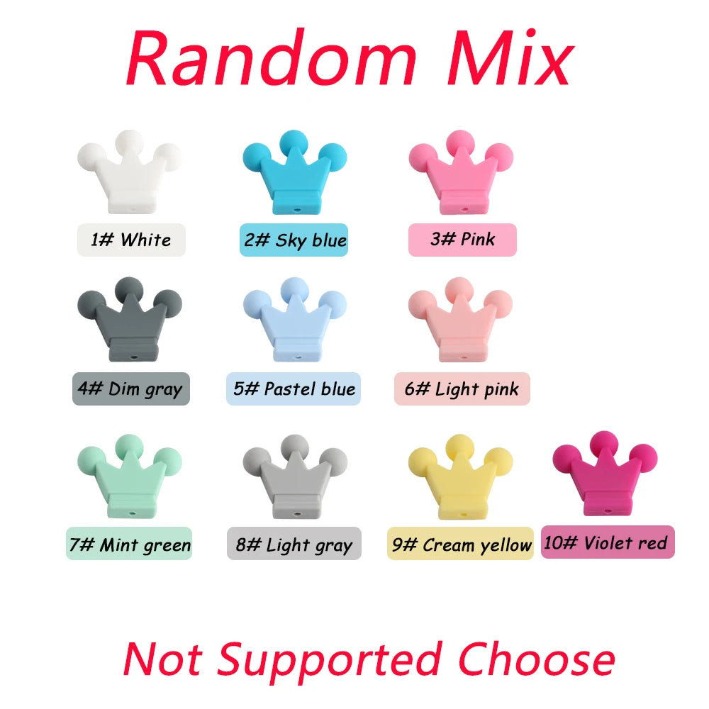 Kivoct 10pcs Crown Bowknot Silicon Beads Bow Tie Beads For Jewelry Making DIY DIY Necklace Necklace KeyChain Accessories