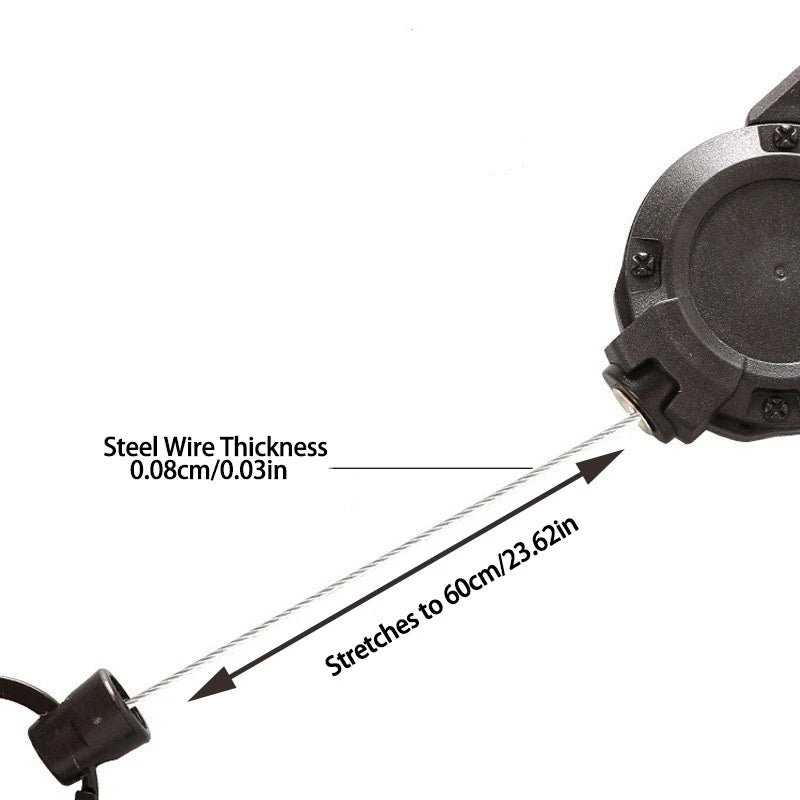 Heavy Duty Retractable Badge Reel Anti-theft Metal Easy-to-pull Buckle Rope Elastic Keychain Sporty Retractable Key Ring Tools