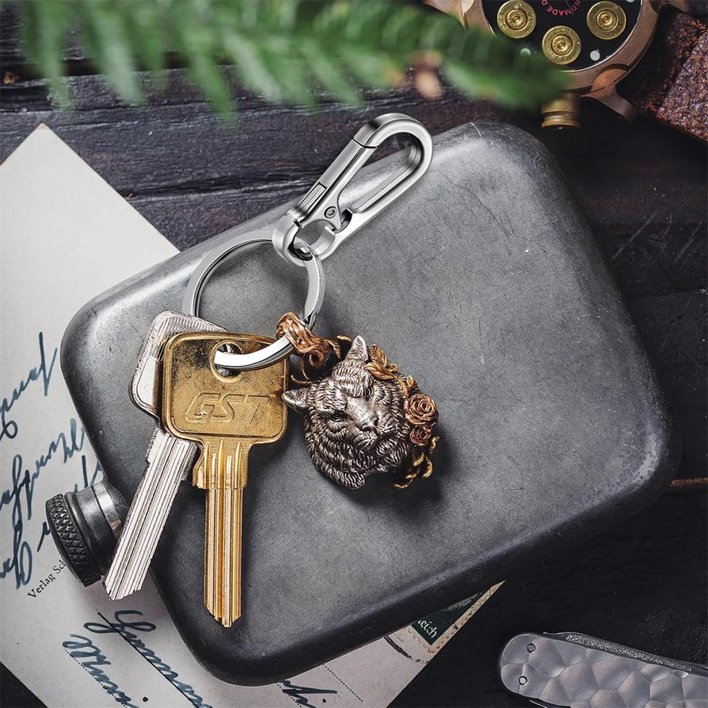 6Pcs Carabiner Clip Keychain Metal Carabiner Shape Key Ring Keyring Key Holder Clips Hook Holder Organizer for Car Keys Finder