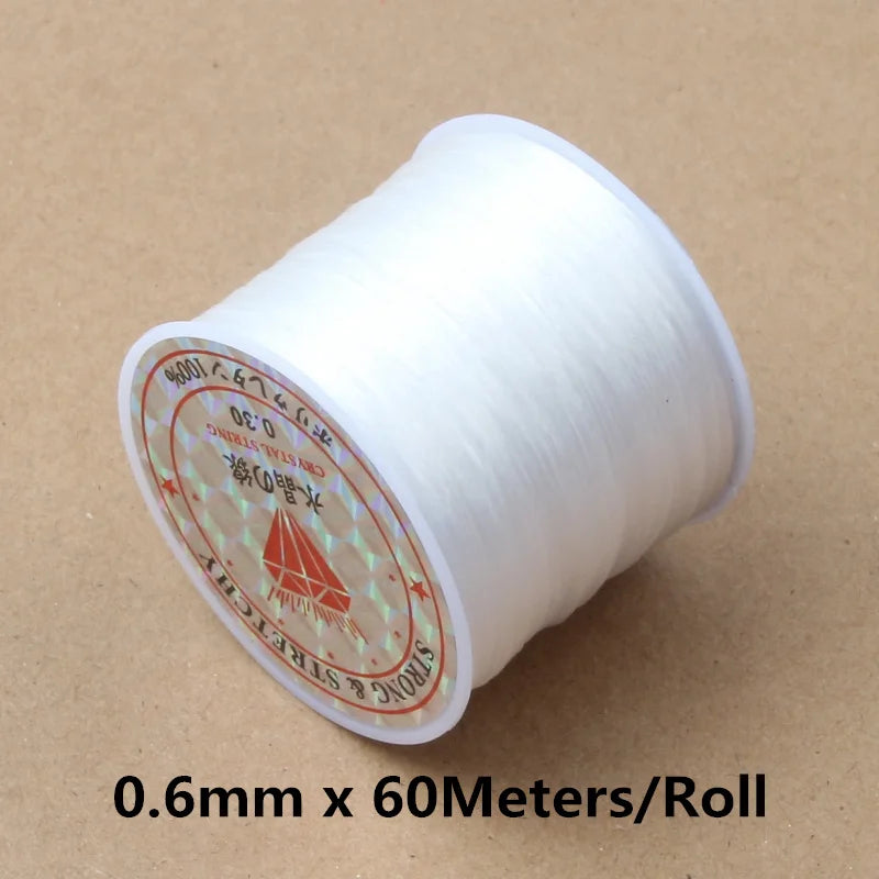 60M 0.5-1.2mm Strong Elastic Crystal Beading Cord Bracelet Necklace Stretch Thread String For Jewelry Making Diy Flexible Line