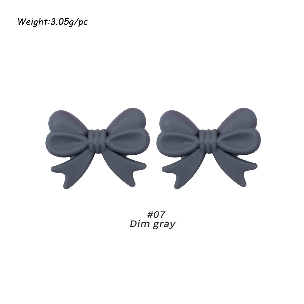 Kivoct 10pcs Crown Bowknot Silicon Beads Bow Tie Beads For Jewelry Making DIY DIY Necklace Necklace KeyChain Accessories