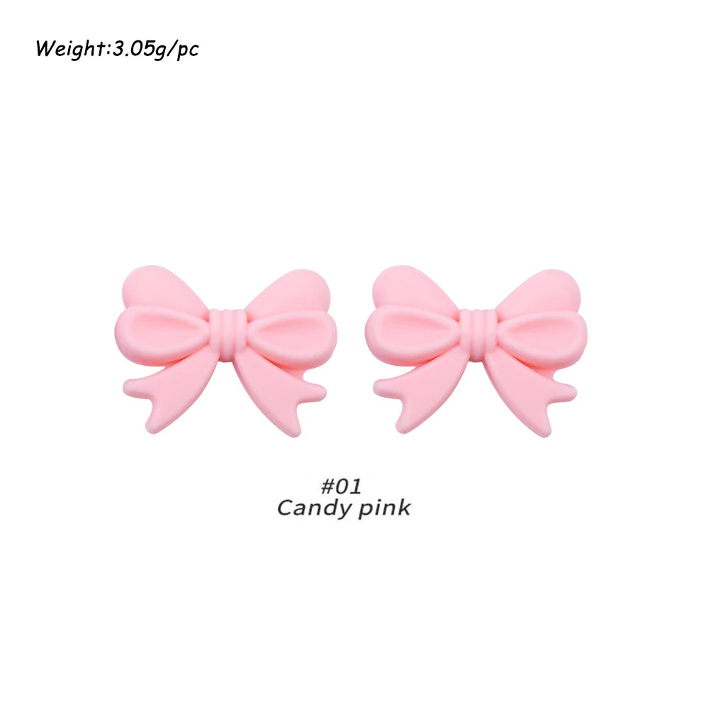 Kivoct 10pcs Crown Bowknot Silicon Beads Bow Tie Beads For Jewelry Making DIY DIY Necklace Necklace KeyChain Accessories