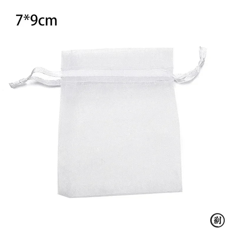 50PCS White Organza Bag Decorations 7 * 9cm or 9*12CM