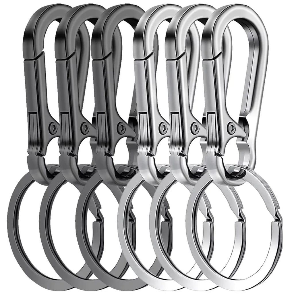 6Pcs Carabiner Clip Keychain Metal Carabiner Shape Key Ring Keyring Key Holder Clips Hook Holder Organizer for Car Keys Finder