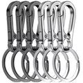 6Pcs Carabiner Clip Keychain Metal Carabiner Shape Key Ring Keyring Key Holder Clips Hook Holder Organizer for Car Keys Finder