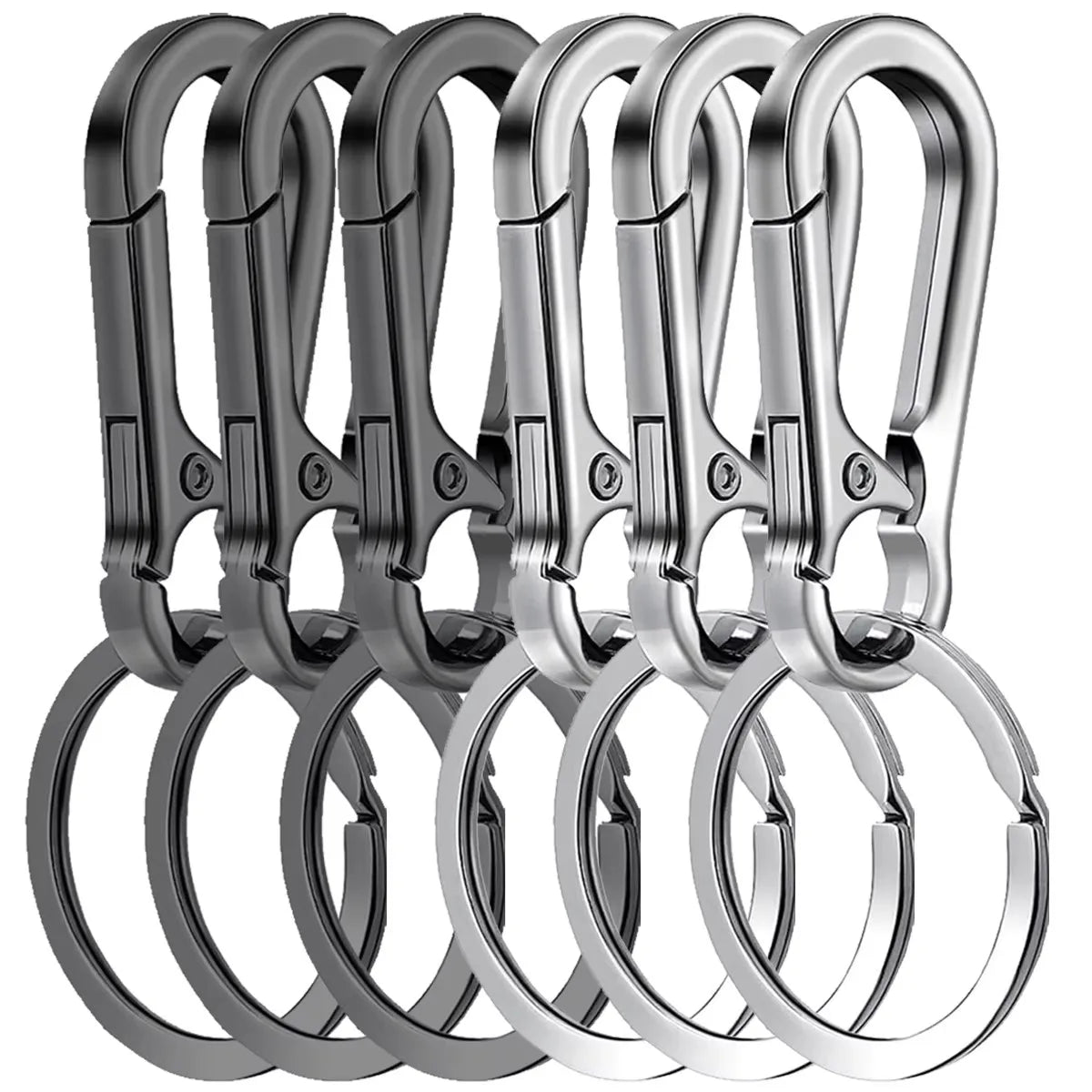 6Pcs Carabiner Clip Keychain Metal Carabiner Shape Key Ring Keyring Key Holder Clips Hook Holder Organizer for Car Keys Finder