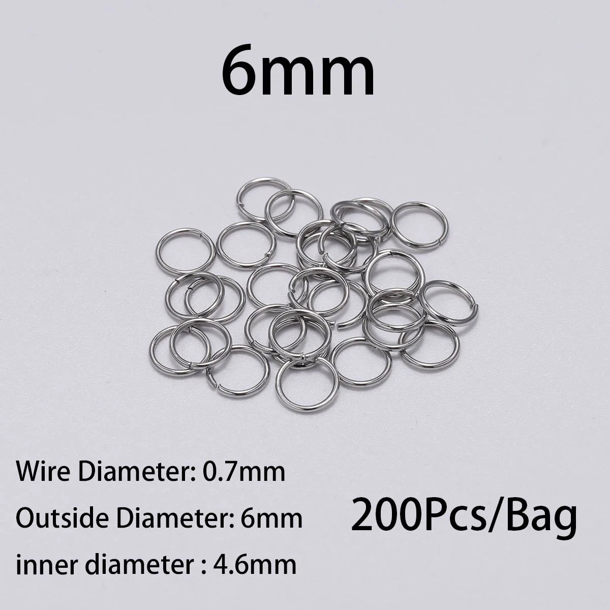 30-200Pcs 3-25mm Stainless Steel Split Ring Open Single Loops Jump Rings Connectors for DIY Jewelry Making Findings Accessories