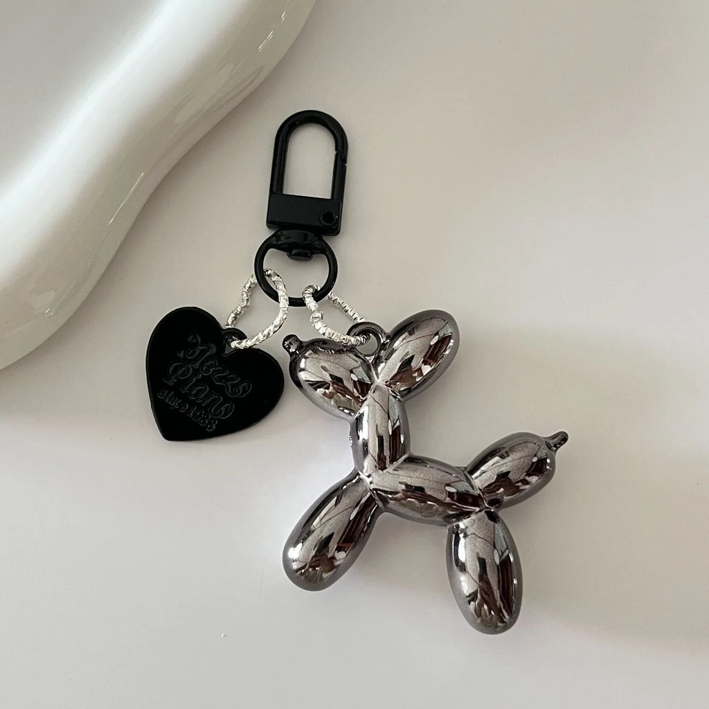Fashion Punk Y2K Balloon Dog Keychains for Women Bag Pendant Jewelry Trinket Girl's Car Key Ring Key Chain Accessories