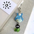 Kawaii Blue Animal Totoro Phone Charm Soot Sprite Keychain Woodland Anime Cat Cosplay Pendant Accessories Handmade Y2K Gift