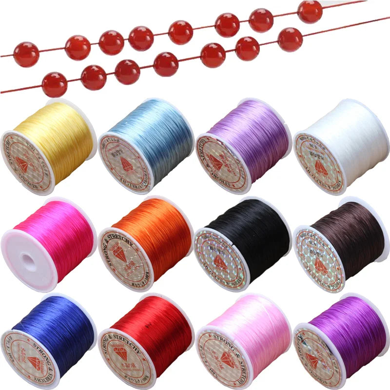 60M 0.5-1.2mm Strong Elastic Crystal Beading Cord Bracelet Necklace Stretch Thread String For Jewelry Making Diy Flexible Line