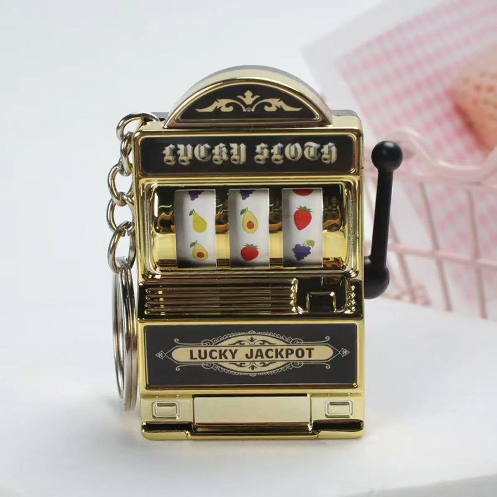 Fruit Machine Keychain Lucky Charm Keychains Mini Casino Pendant Bag Charm Novelty Gifts for Kids Adults