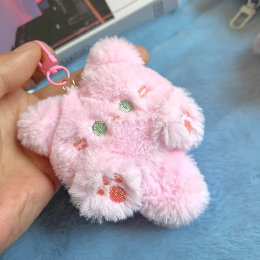 Cute Plush Cat Pendant Girl Backpack Pendant Couple Bag Keychain Decorative Gift
