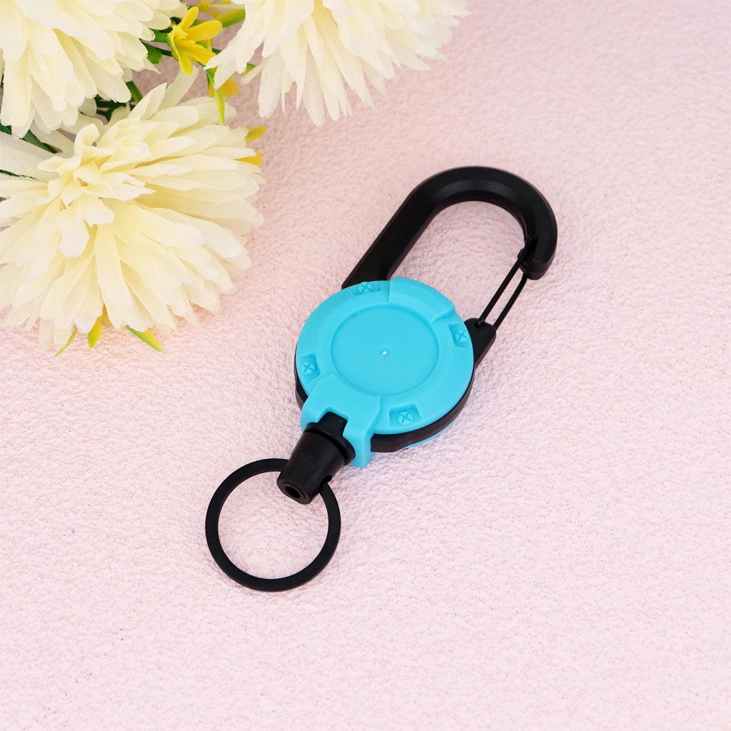 Heavy Duty Retractable Badge Reel Anti-theft Metal Easy-to-pull Buckle Rope Elastic Keychain Sporty Retractable Key Ring Tools