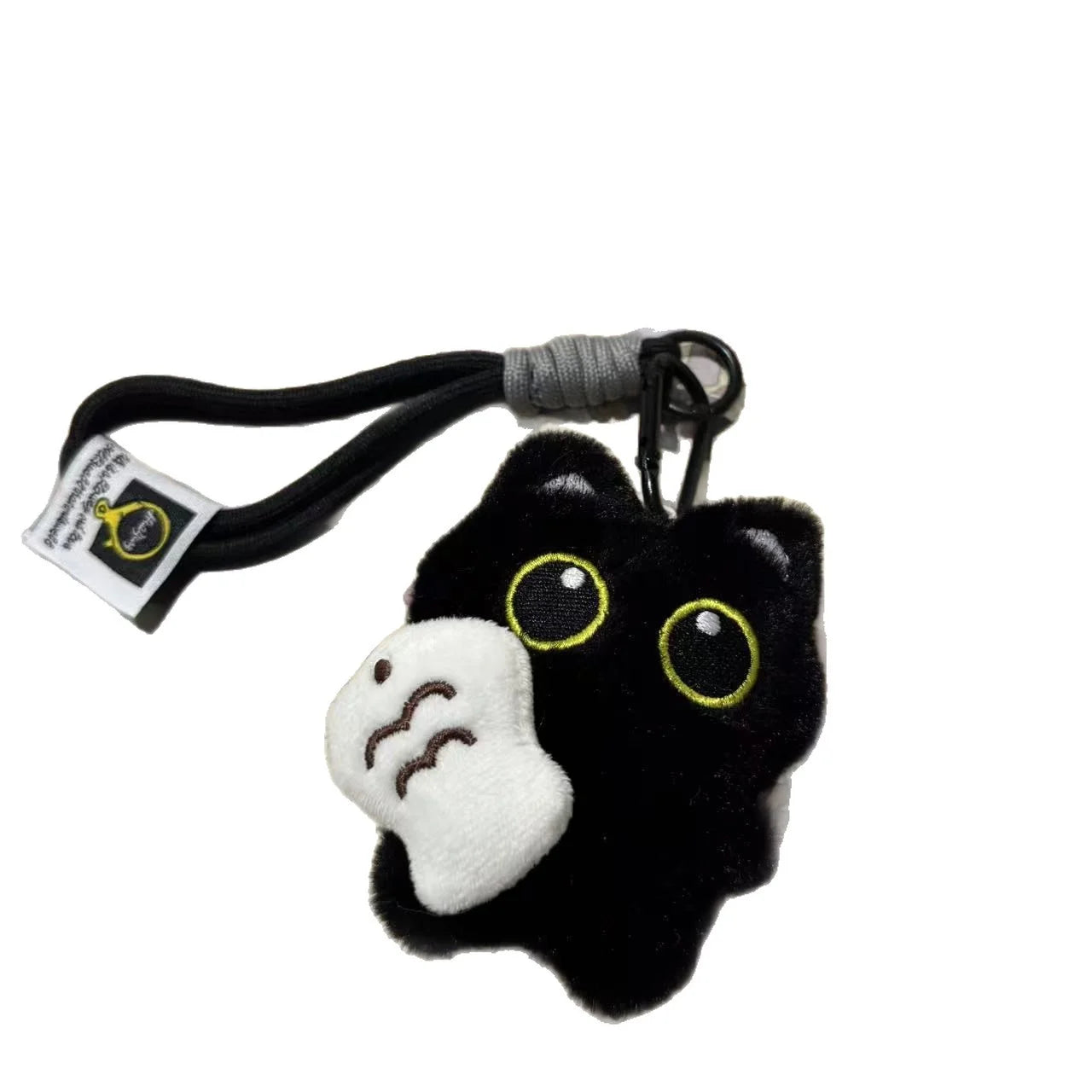 1Pcs Cool Plush Black Cat Doll Toy Keychain Bag Pendant Funny Animals Charms Car Keyring Accessories For Women Couples Gifts