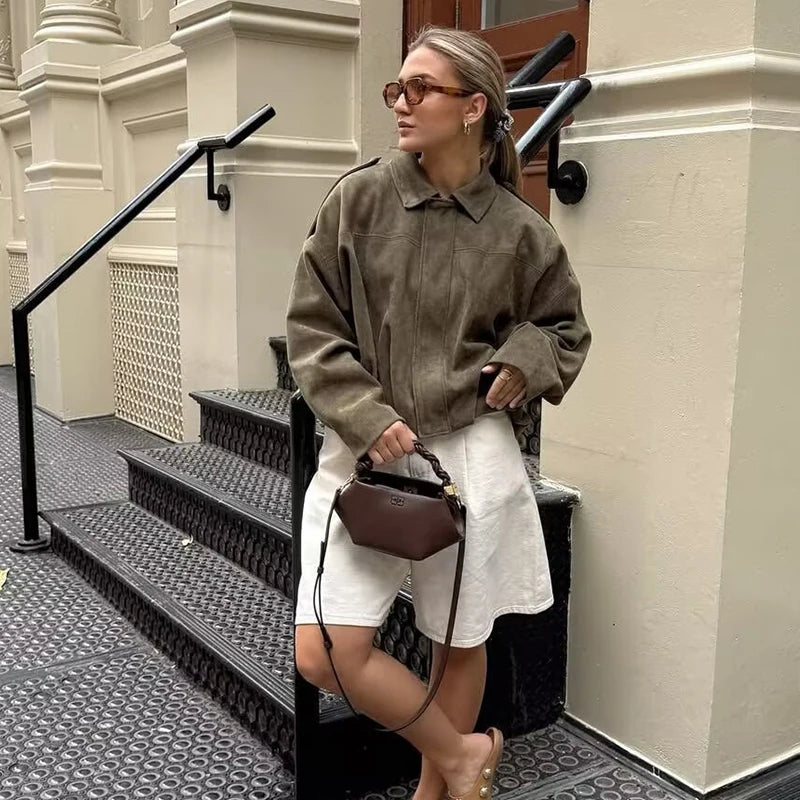 Autumn Jackets Women's 2025 New Fashion Autumn Elegant Loose Long Sleeve Women's Warm Coats Chic Street Youth Casual Jackets