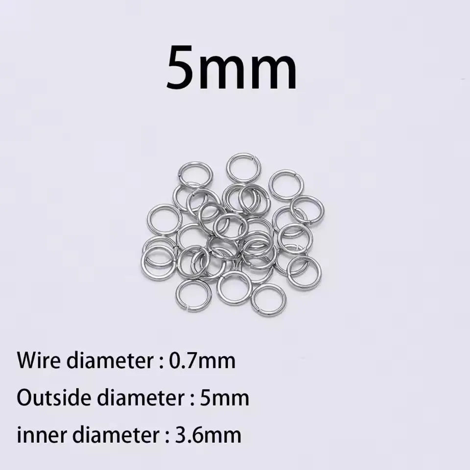 200Pcs 3-10mm Stainless Steel Split Ring Open Single Loops Jump Rings Connectors for DIY Jewelry Making Findings Accessories
