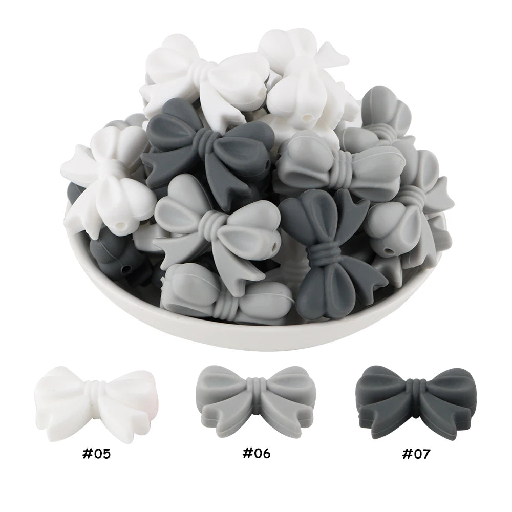 Kivoct 10pcs Crown Bowknot Silicon Beads Bow Tie Beads For Jewelry Making DIY DIY Necklace Necklace KeyChain Accessories
