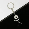Funny Stainless Steel Funny Guy Key Chain Stickman Matching Heart Keychain Purse Bag Backpack Pendant Decoration