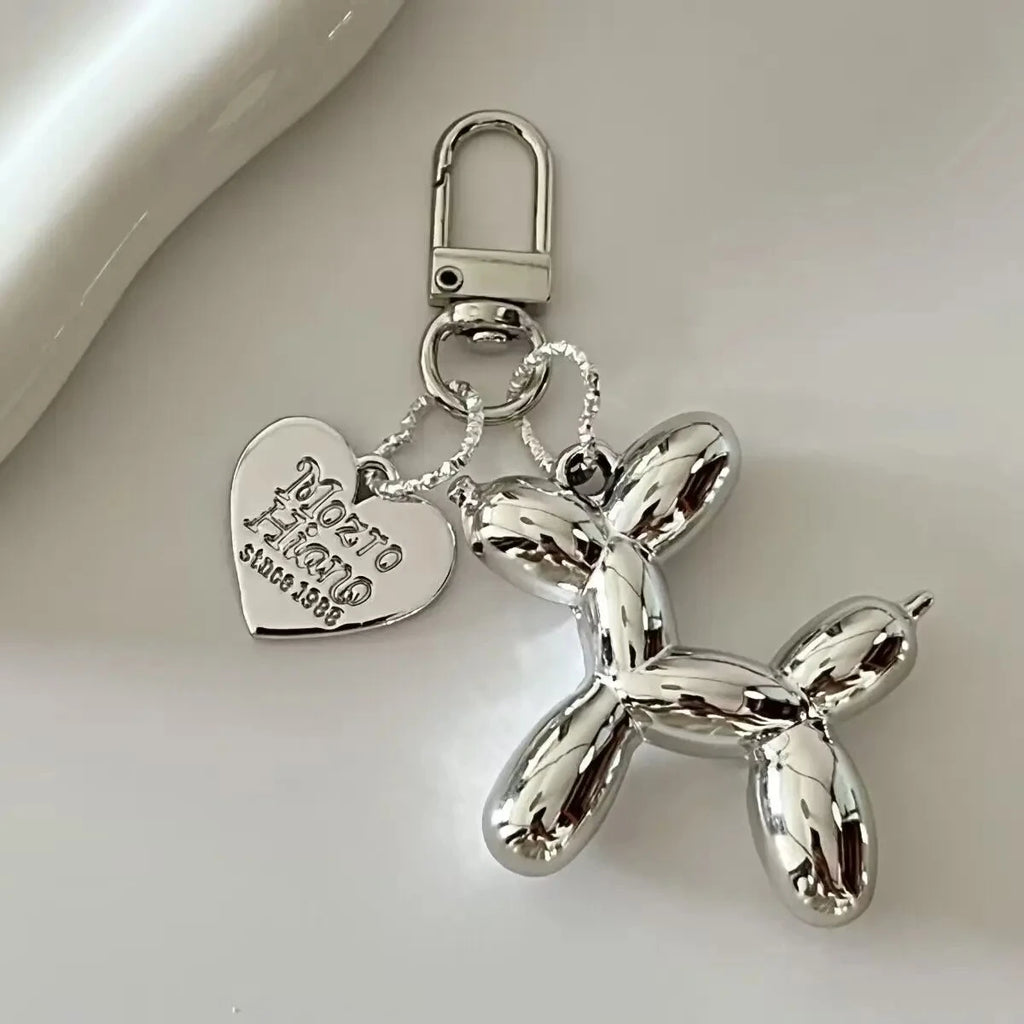 Fashion Punk Y2K Balloon Dog Keychains for Women Bag Pendant Jewelry Trinket Girl's Car Key Ring Key Chain Accessories