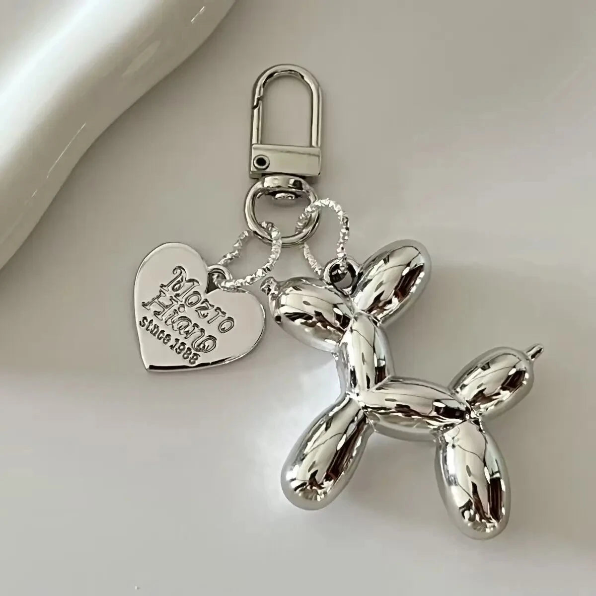 Fashion Punk Y2K Balloon Dog Keychains for Women Bag Pendant Jewelry Trinket Girl's Car Key Ring Key Chain Accessories