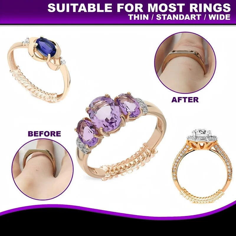 Universal Ring Adjuster - Invisible Anti-Slip No Damage Ring Sizer for All Ring Sizes Jewelry
