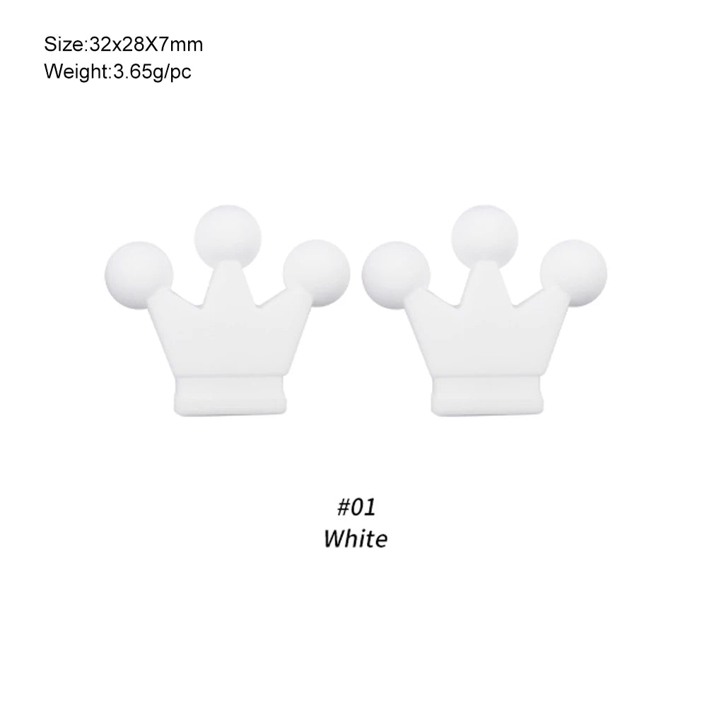 Kivoct 10pcs Crown Bowknot Silicon Beads Bow Tie Beads For Jewelry Making DIY DIY Necklace Necklace KeyChain Accessories