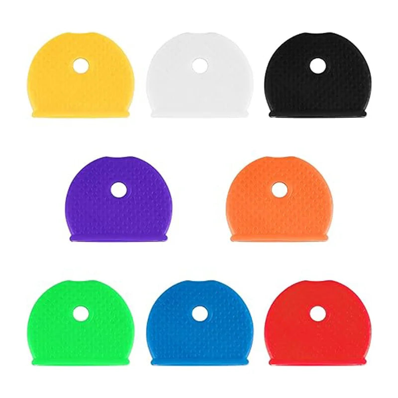 24/32Pcs Mixed Plastic Keys Caps Topper Elastic Case for DIY Keyring Rubber Head Caps Keys Locks Tags ID Markers
