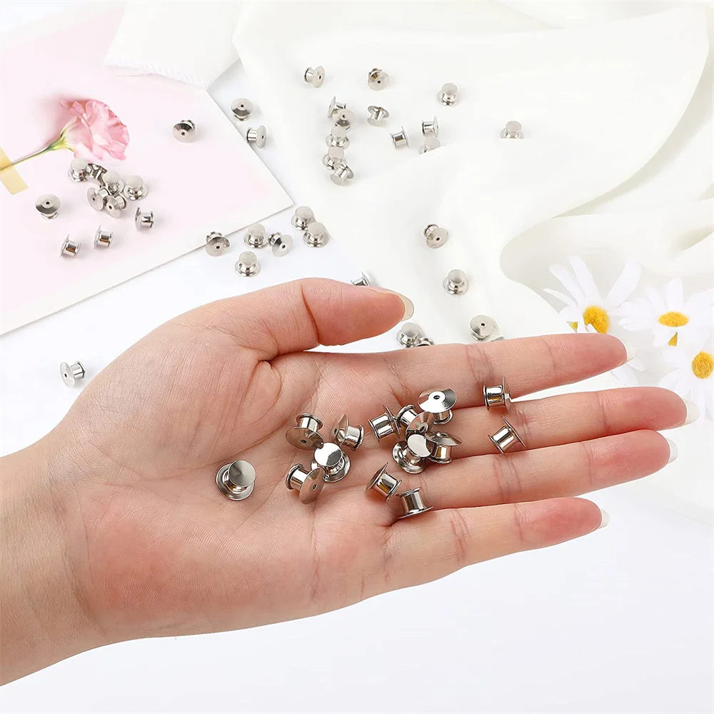 10/30/50pcs Safety Brooch Lock Metal Pins Back Keeper Caps Clasps for DIY Jewelry Making Accessories Findings Supplies Crafts