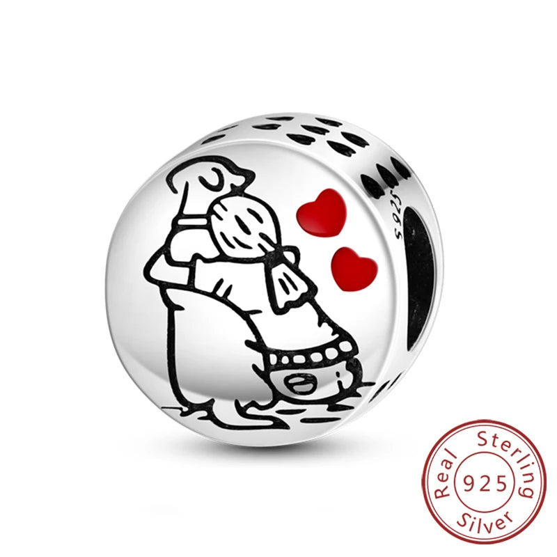 New 925 Sterling Silver Charm Beads Dog Cat Pets Pendant Fit Original Bracelet Necklace DIY Charm Jewelry Making